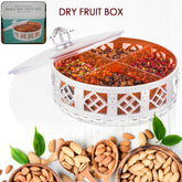 Multipurpose Dry Fruit Box 4 Section Dry Fruit Round Silver Gift Box (1 Pc)